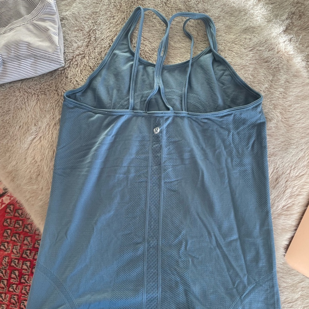 Blue Lulu Lemon tank top